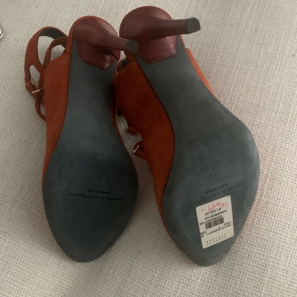 NARCISO RODRIGUEZ Suede Caged Lace Sandals - Size 37 - NWT + Rare! - Picture 9 of 10